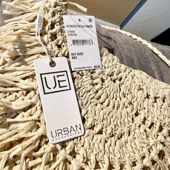 Crossbody Crocheted Straw Bag by Urban Expressions VEGAN 10.5 x 7 x 0.5 inches - Picture 8 of 15